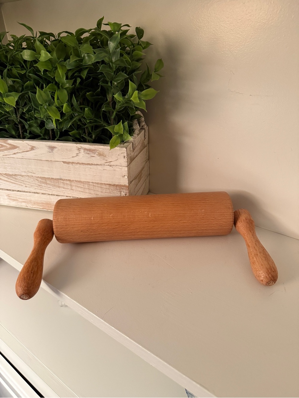 Wooden Vertical Handle Rolling Pin – Ergonomic Baking Tool Vintage